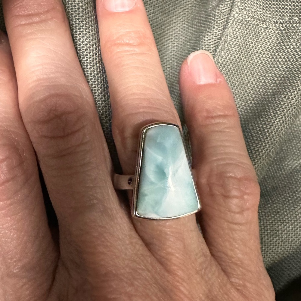 Dune Jewelry Larimar Ring sz6 Sterling Silver - Picture 2 of 8